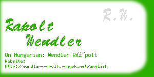 rapolt wendler business card